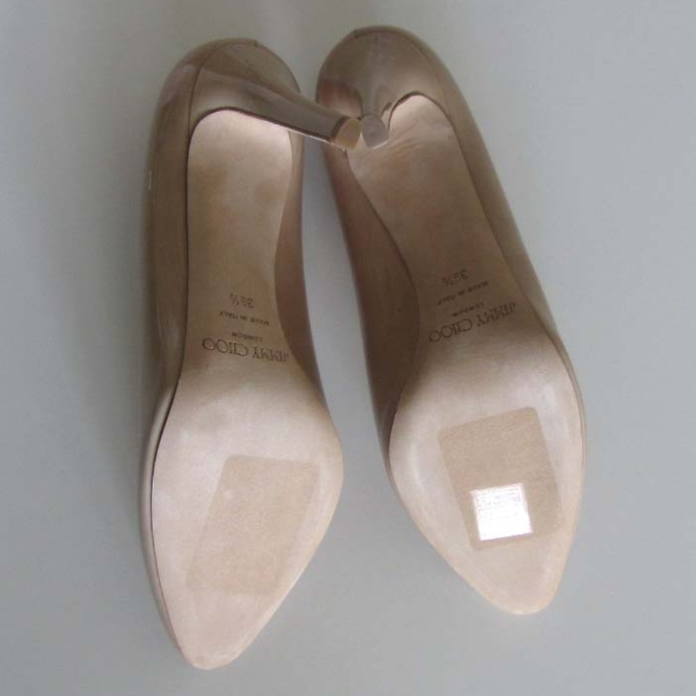 Jimmy Choo Nude Patent Leather Pointed-Toe Pumps - Picture 5 of 8